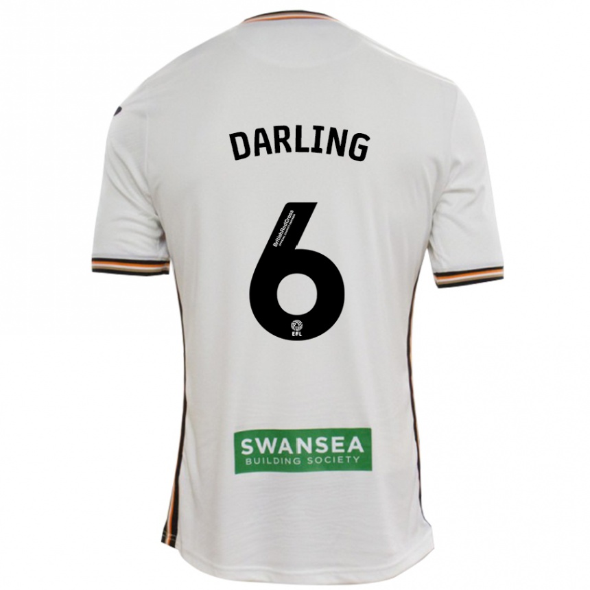 Kids Football Harry Darling #6 White Home Jersey 2024/25 T-Shirt Uk