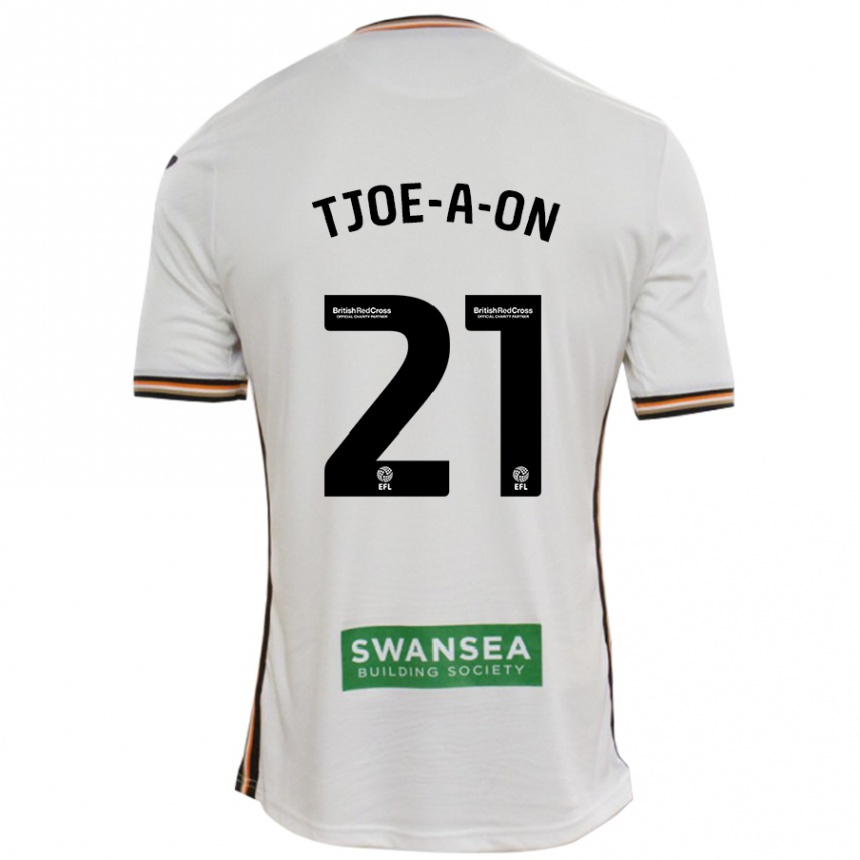 Kids Football Nathan Tjoe-A-On #21 White Home Jersey 2024/25 T-Shirt Uk