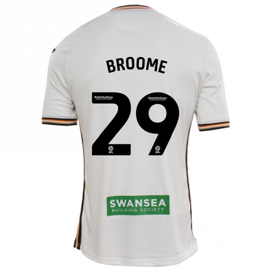 Kids Football Nathan Broome #29 White Home Jersey 2024/25 T-Shirt Uk