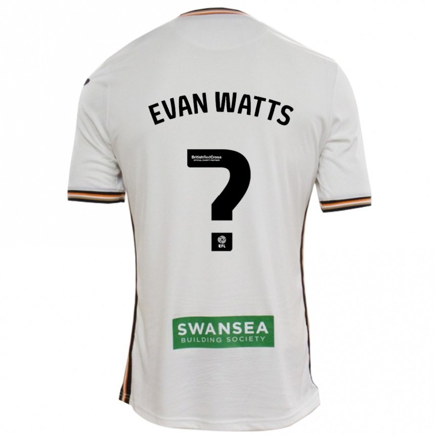 Kids Football Evan Watts #0 White Home Jersey 2024/25 T-Shirt Uk