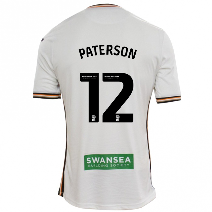 Kids Football Jamie Paterson #12 White Home Jersey 2024/25 T-Shirt Uk