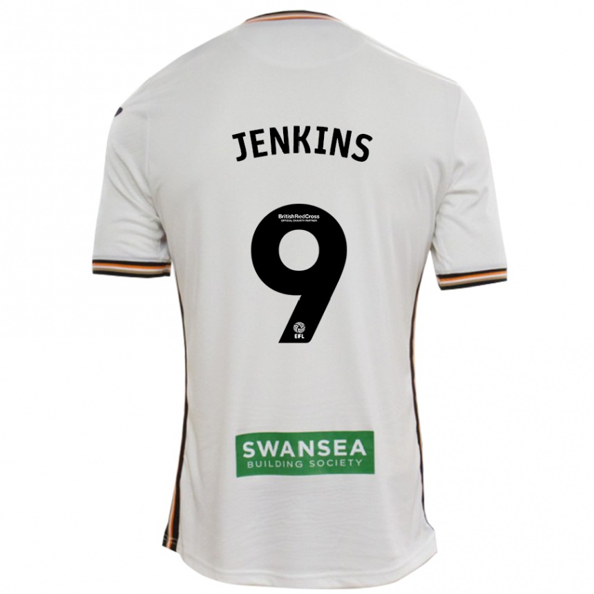 Kids Football Nieve Jenkins #9 White Home Jersey 2024/25 T-Shirt Uk