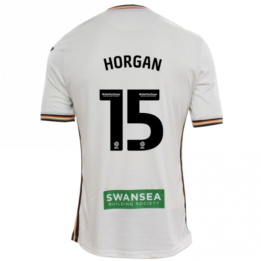 Kids Football Gwenan Horgan #15 White Home Jersey 2024/25 T-Shirt Uk