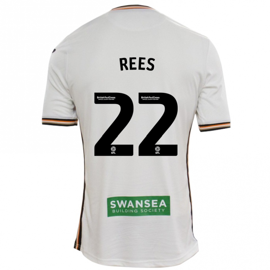 Kids Football Nia Rees #22 White Home Jersey 2024/25 T-Shirt Uk