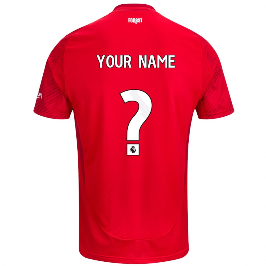 Kids Football Your Name #0 Red White Home Jersey 2024/25 T-Shirt Uk