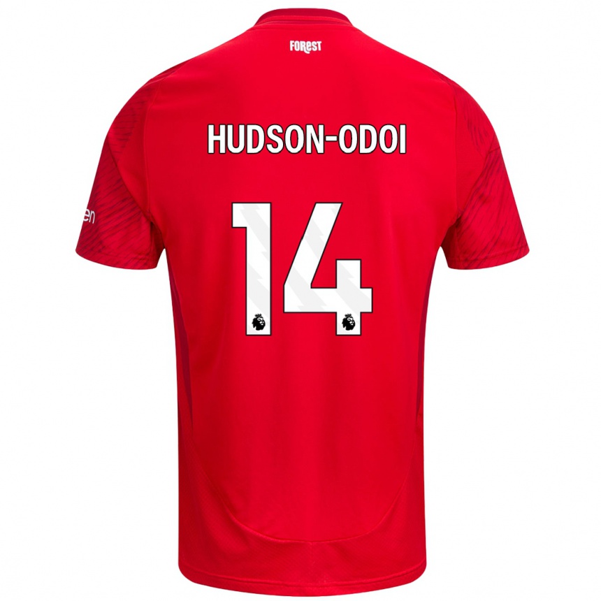 Kids Football Callum Hudson-Odoi #14 Red White Home Jersey 2024/25 T-Shirt Uk