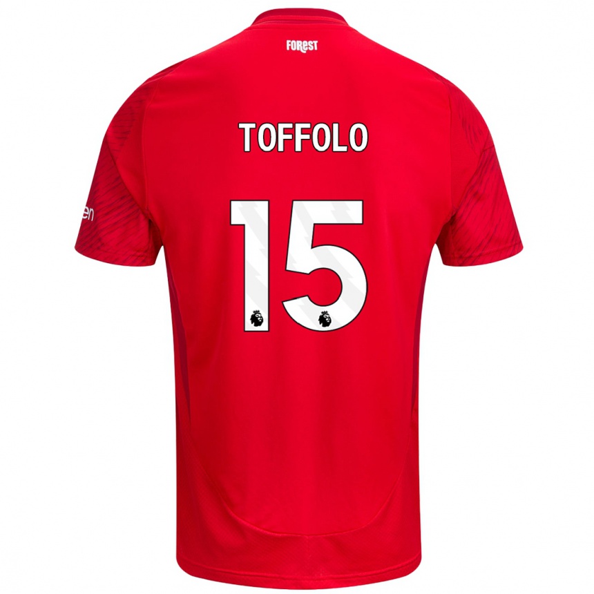 Kids Football Harry Toffolo #15 Red White Home Jersey 2024/25 T-Shirt Uk