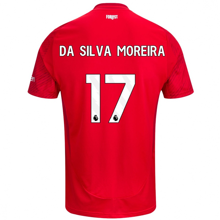 Kids Football Eric Da Silva Moreira #17 Red White Home Jersey 2024/25 T-Shirt Uk