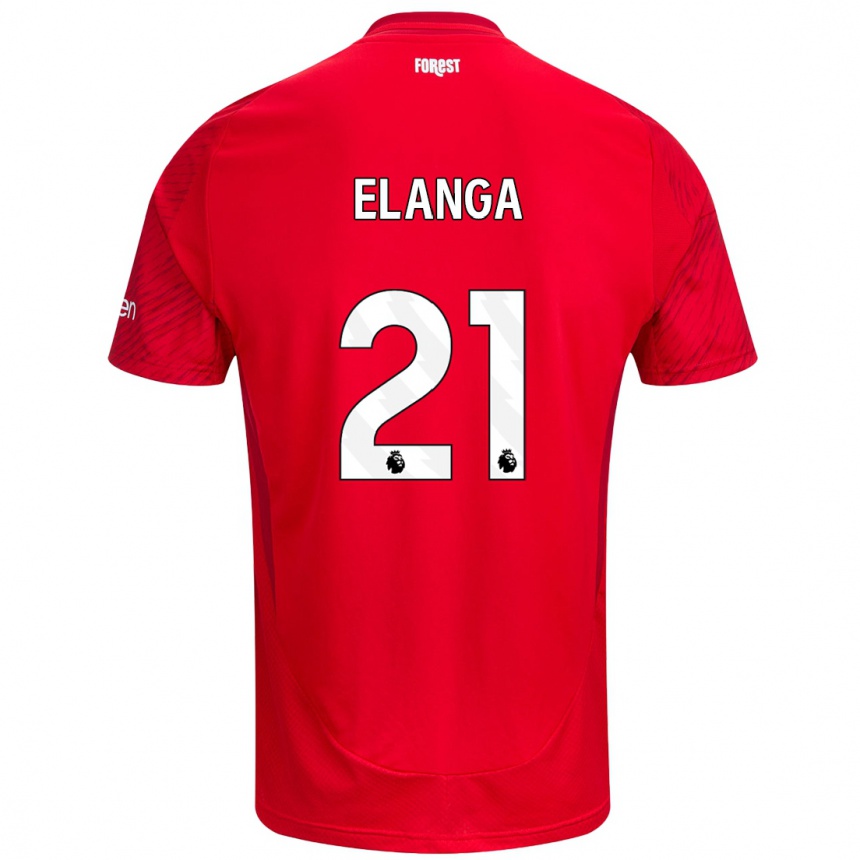 Kids Football Anthony Elanga #21 Red White Home Jersey 2024/25 T-Shirt Uk