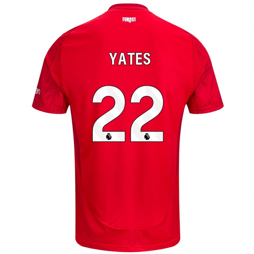 Kids Football Ryan Yates #22 Red White Home Jersey 2024/25 T-Shirt Uk