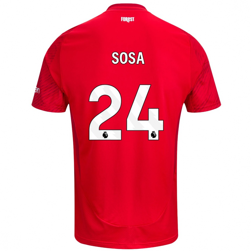 Kids Football Ramón Sosa #24 Red White Home Jersey 2024/25 T-Shirt Uk