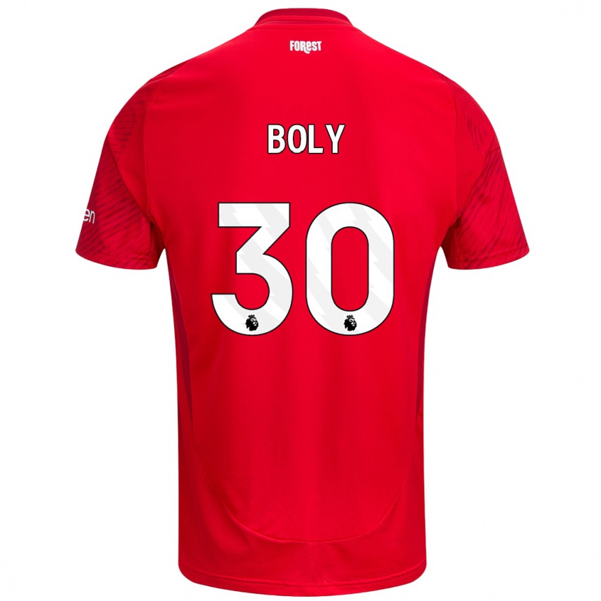 Kids Football Willy Boly #30 Red White Home Jersey 2024/25 T-Shirt Uk