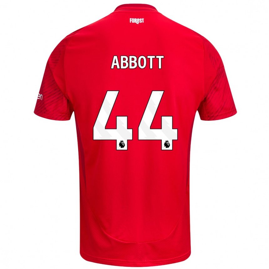 Kids Football Zach Abbott #44 Red White Home Jersey 2024/25 T-Shirt Uk