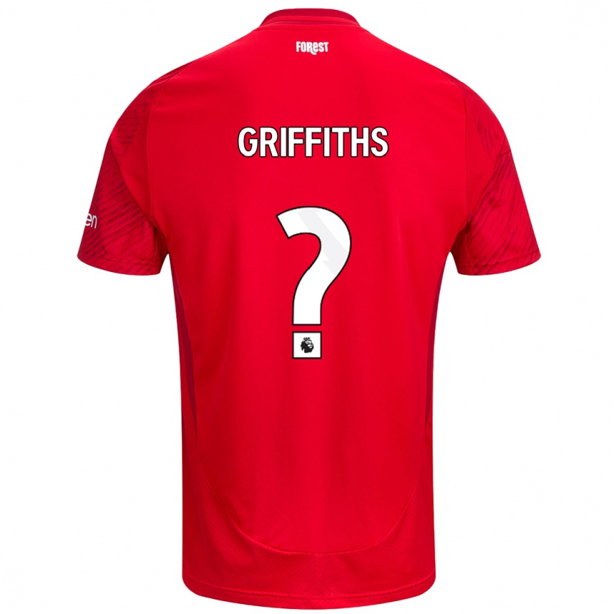 Kids Football Harry Griffiths #0 Red White Home Jersey 2024/25 T-Shirt Uk