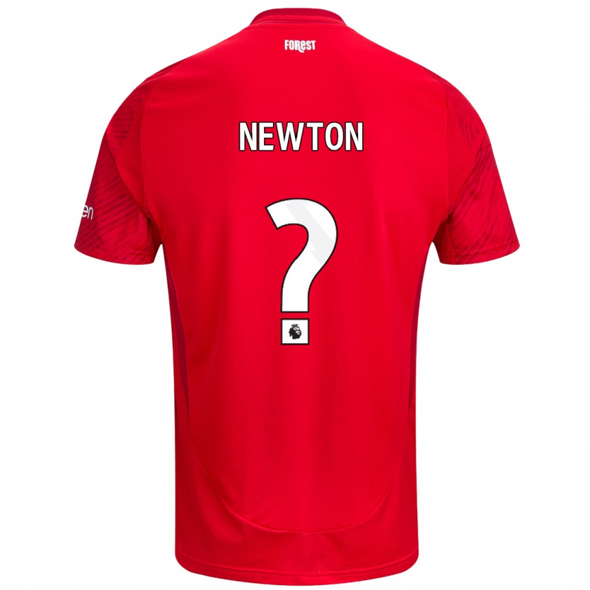 Kids Football Jamie Newton #0 Red White Home Jersey 2024/25 T-Shirt Uk