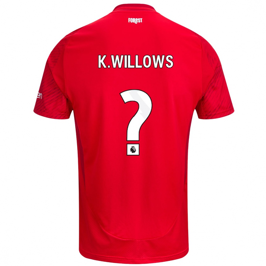 Kids Football Keehan Willows #0 Red White Home Jersey 2024/25 T-Shirt Uk