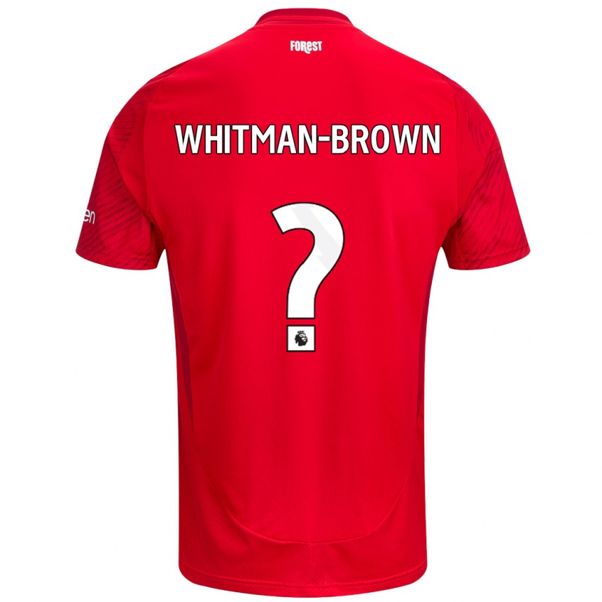 Kids Football Chae Whitman-Brown #0 Red White Home Jersey 2024/25 T-Shirt Uk