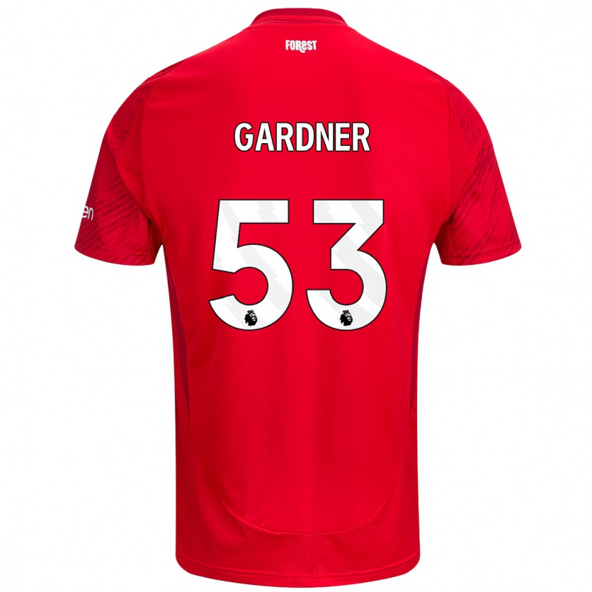 Kids Football Joe Gardner #53 Red White Home Jersey 2024/25 T-Shirt Uk