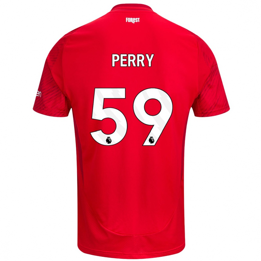 Kids Football Ben Perry #59 Red White Home Jersey 2024/25 T-Shirt Uk