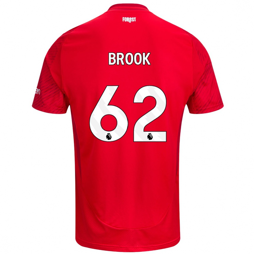 Kids Football Will Brook #62 Red White Home Jersey 2024/25 T-Shirt Uk