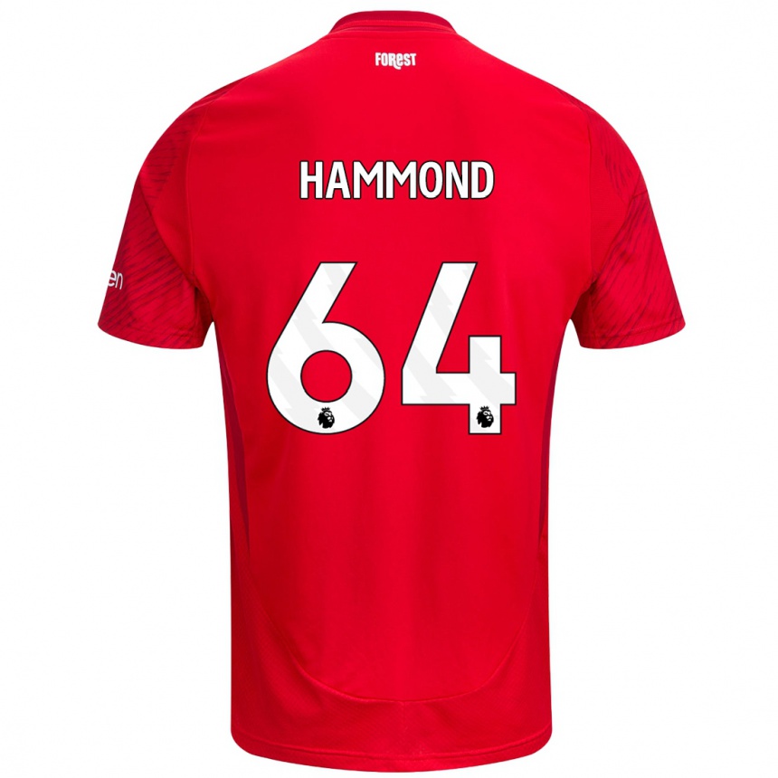 Kids Football Ben Hammond #64 Red White Home Jersey 2024/25 T-Shirt Uk