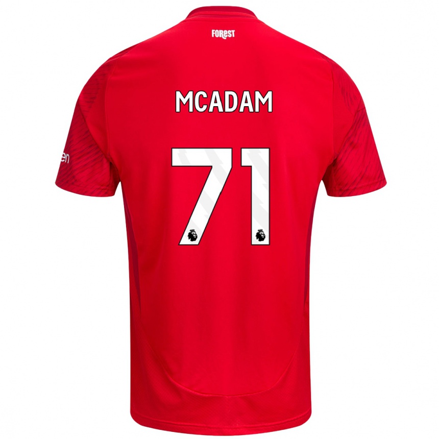 Kids Football Kyle Mcadam #71 Red White Home Jersey 2024/25 T-Shirt Uk