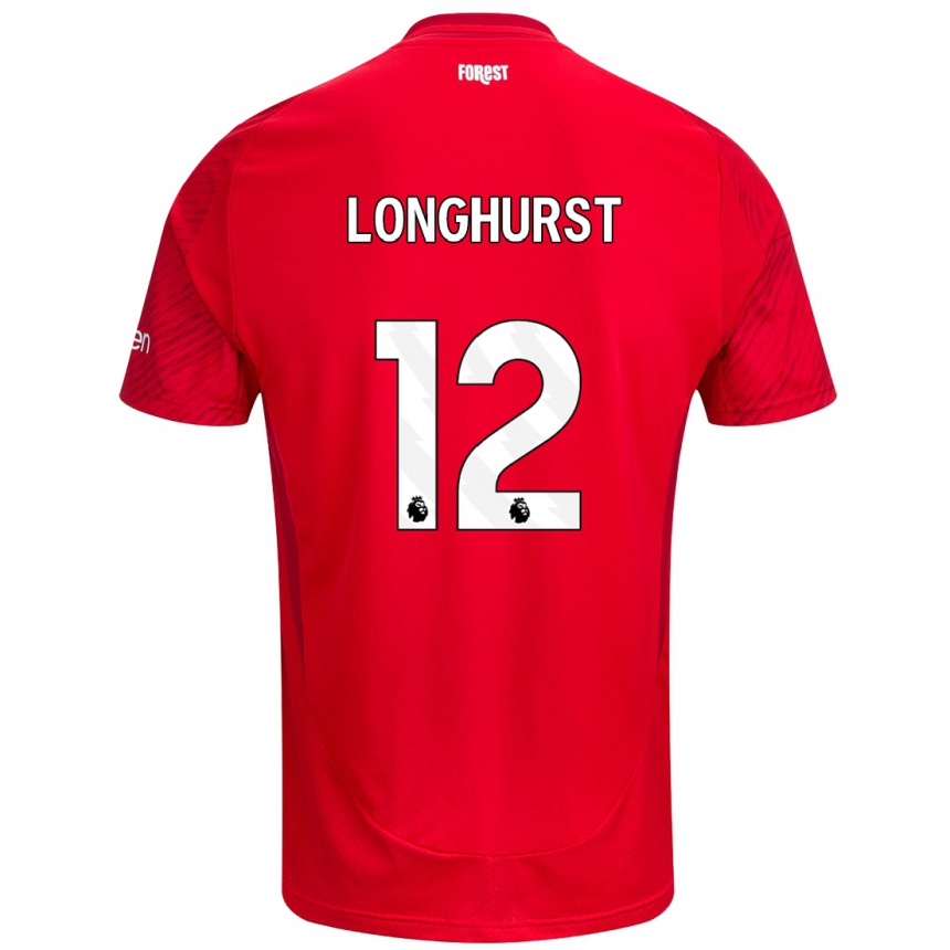 Kids Football Kate Longhurst #12 Red White Home Jersey 2024/25 T-Shirt Uk