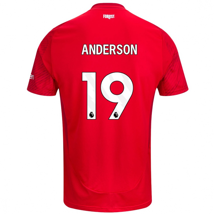 Kids Football Becky Anderson #19 Red White Home Jersey 2024/25 T-Shirt Uk