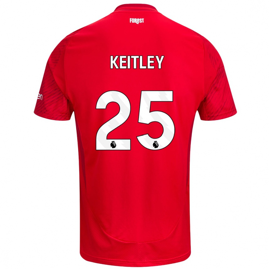 Kids Football Alice Keitley #25 Red White Home Jersey 2024/25 T-Shirt Uk