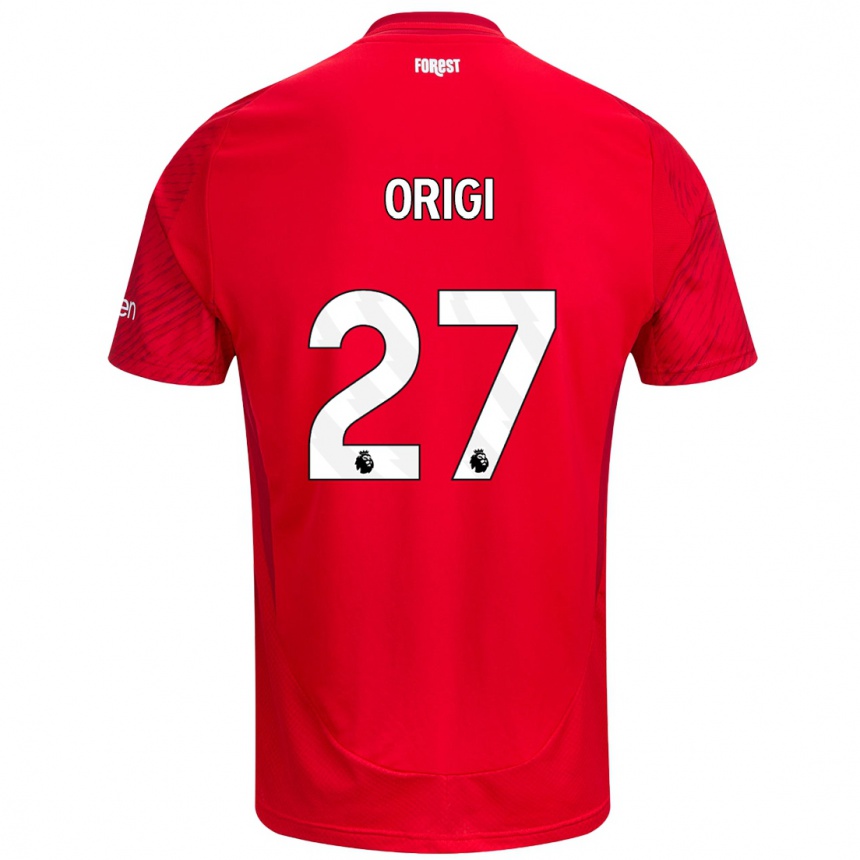 Kids Football Divock Origi #27 Red White Home Jersey 2024/25 T-Shirt Uk