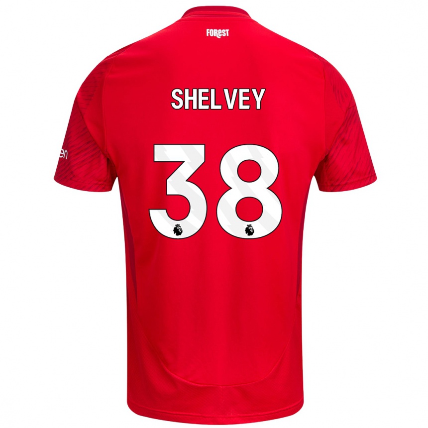 Kids Football George Shelvey #38 Red White Home Jersey 2024/25 T-Shirt Uk