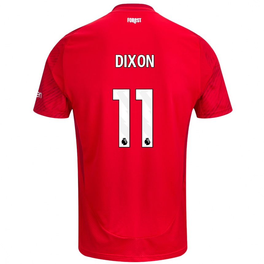 Kids Football Chloe Dixon #11 Red White Home Jersey 2024/25 T-Shirt Uk