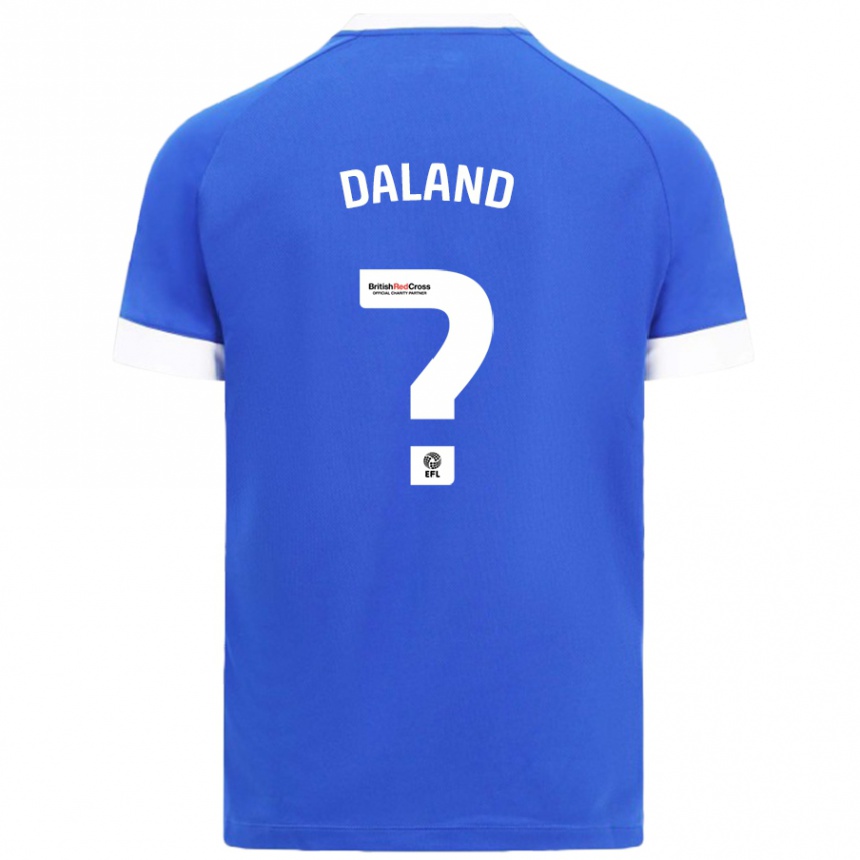 Kids Football Jesper Daland #0 Sky Blue Home Jersey 2024/25 T-Shirt Uk