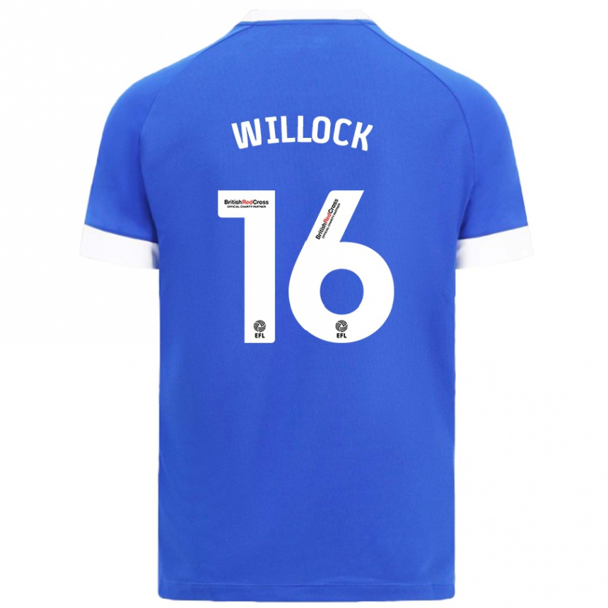 Kids Football Chris Willock #16 Sky Blue Home Jersey 2024/25 T-Shirt Uk