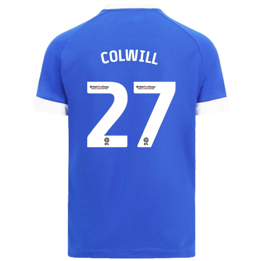 Kids Football Rubin Colwill #27 Sky Blue Home Jersey 2024/25 T-Shirt Uk