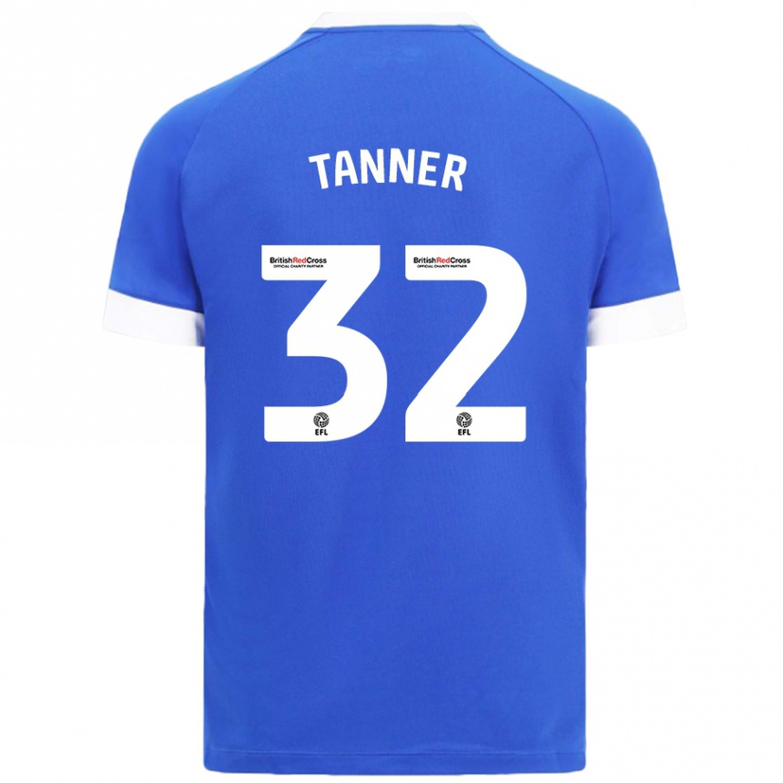 Kids Football Ollie Tanner #32 Sky Blue Home Jersey 2024/25 T-Shirt Uk