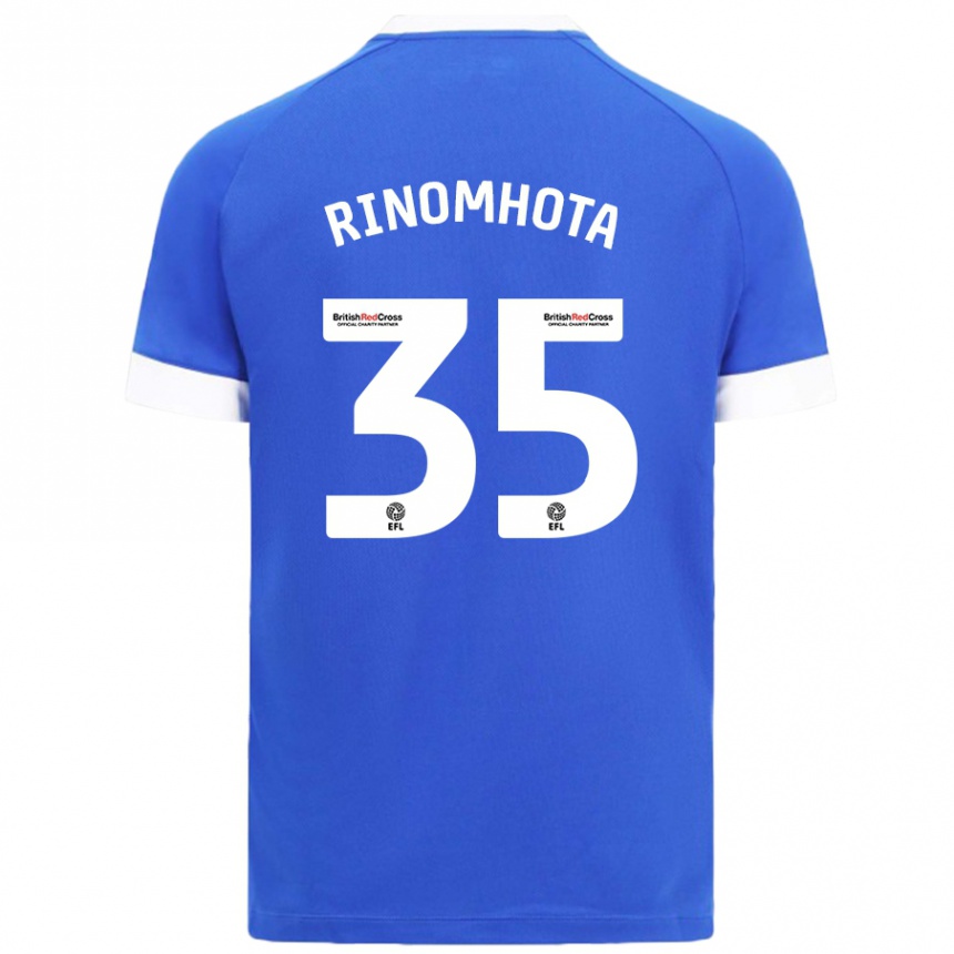 Kids Football Andy Rinomhota #35 Sky Blue Home Jersey 2024/25 T-Shirt Uk