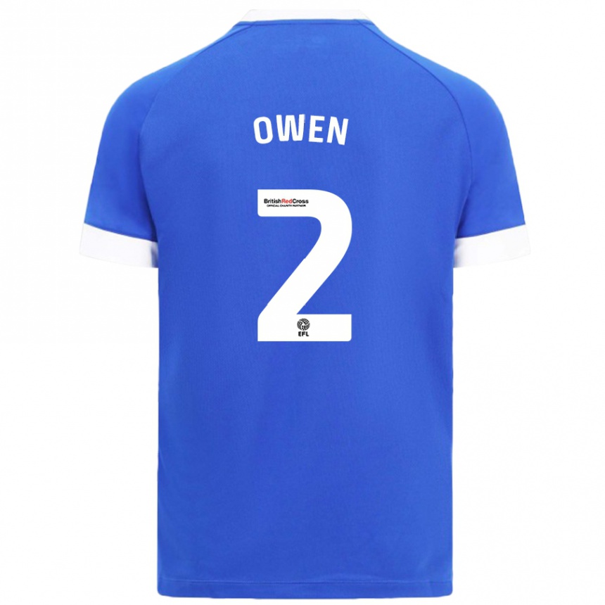 Kids Football Lisa Owen #2 Sky Blue Home Jersey 2024/25 T-Shirt Uk