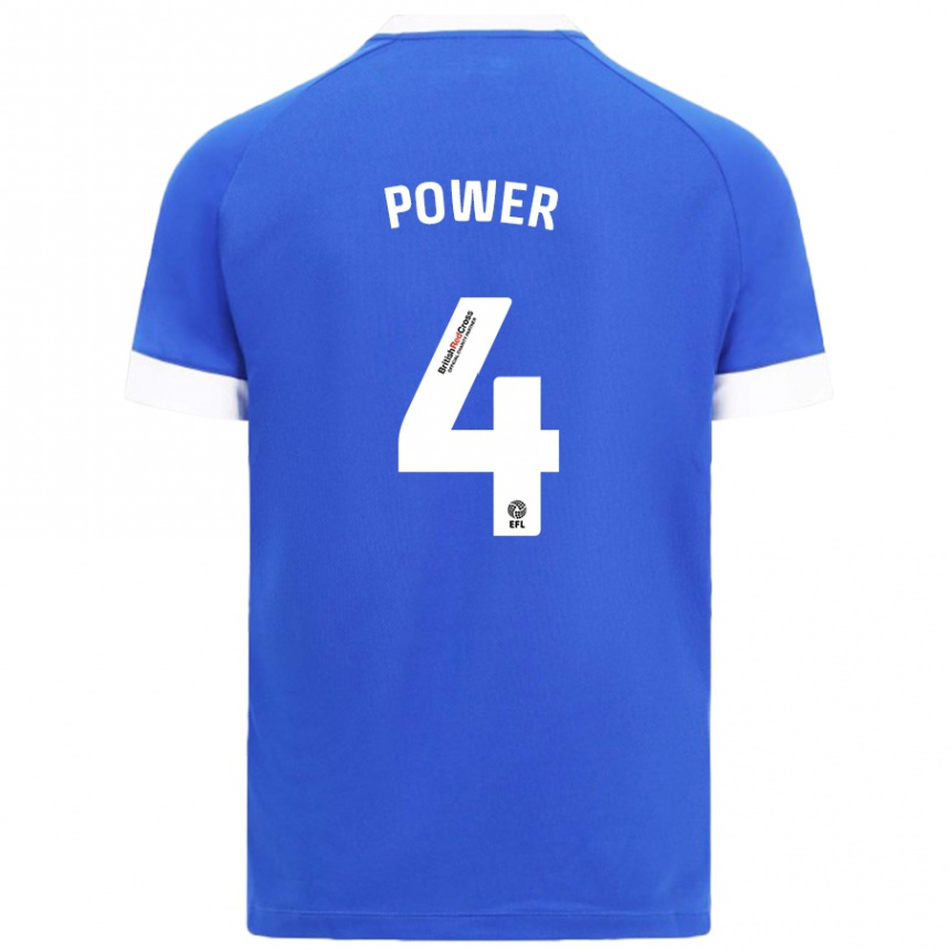 Kids Football Hannah Power #4 Sky Blue Home Jersey 2024/25 T-Shirt Uk