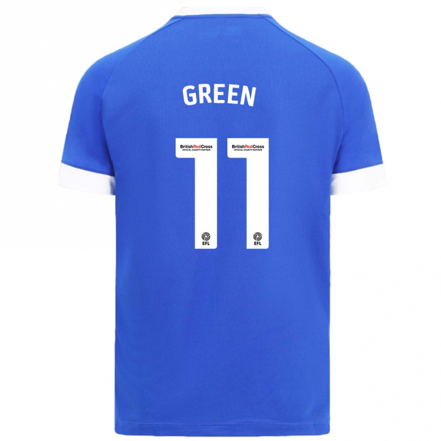 Kids Football Danielle Green #11 Sky Blue Home Jersey 2024/25 T-Shirt Uk