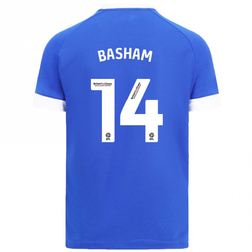 Kids Football Olivia Basham #14 Sky Blue Home Jersey 2024/25 T-Shirt Uk