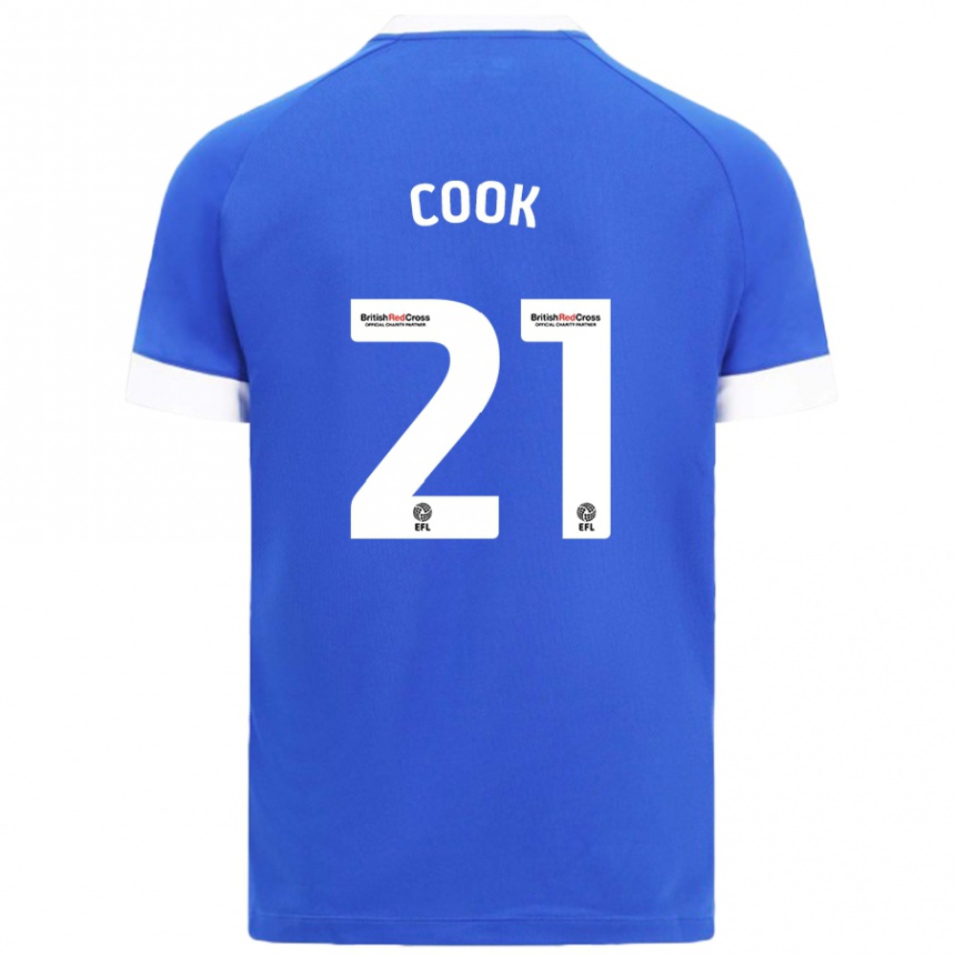 Kids Football Mikayla Cook #21 Sky Blue Home Jersey 2024/25 T-Shirt Uk