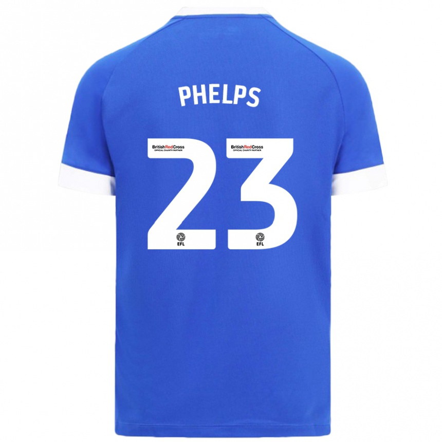 Kids Football Anna Phelps #23 Sky Blue Home Jersey 2024/25 T-Shirt Uk