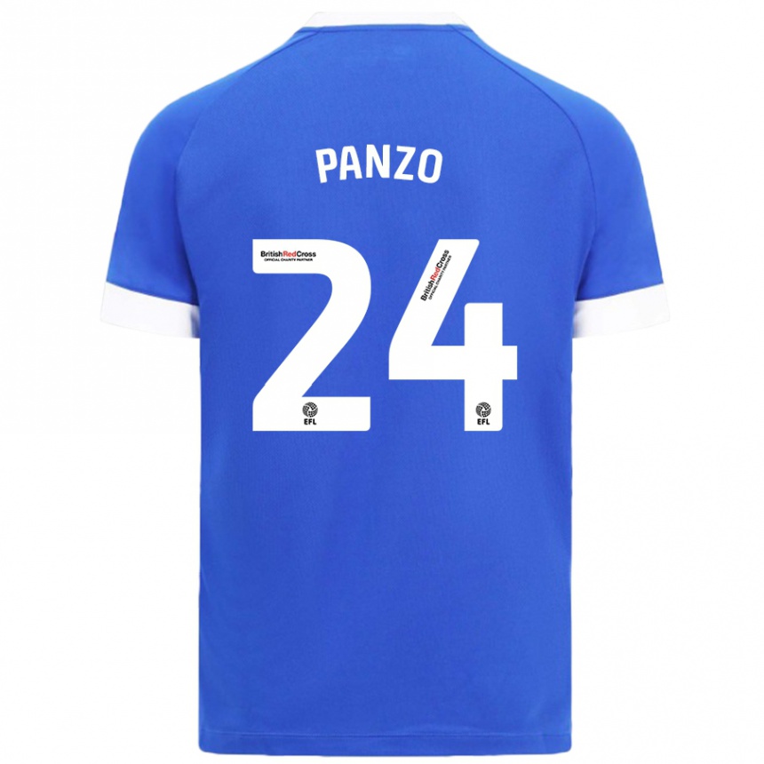 Kids Football Jonathan Panzo #24 Sky Blue Home Jersey 2024/25 T-Shirt Uk