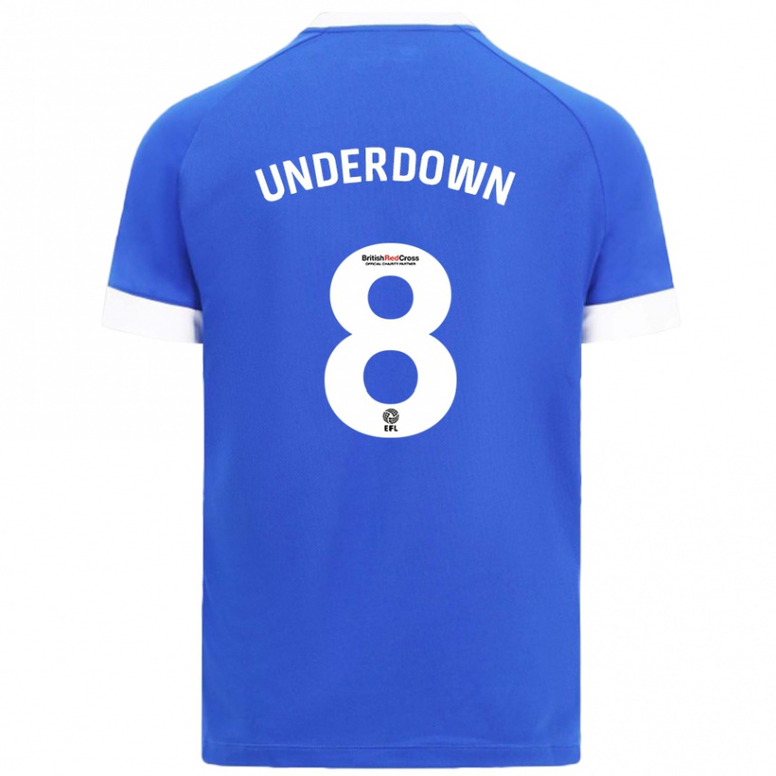 Kids Football Kanisha Underdown #8 Sky Blue Home Jersey 2024/25 T-Shirt Uk