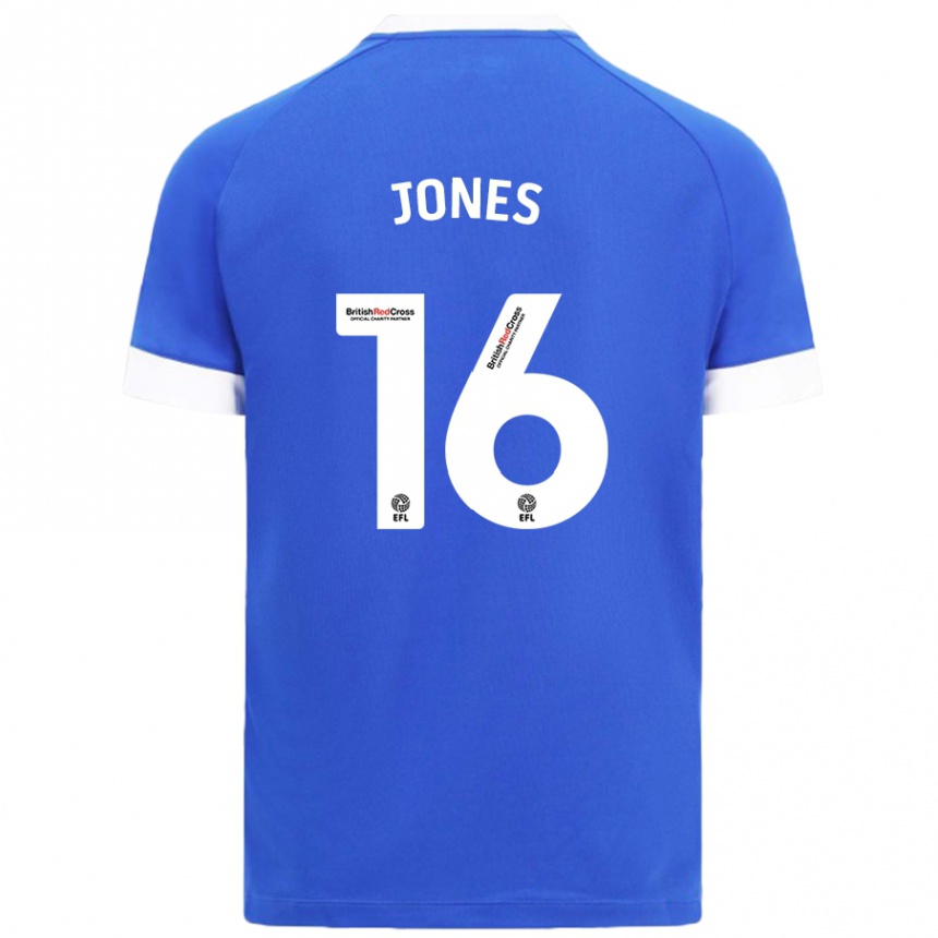 Kids Football Ellie Jones #16 Sky Blue Home Jersey 2024/25 T-Shirt Uk