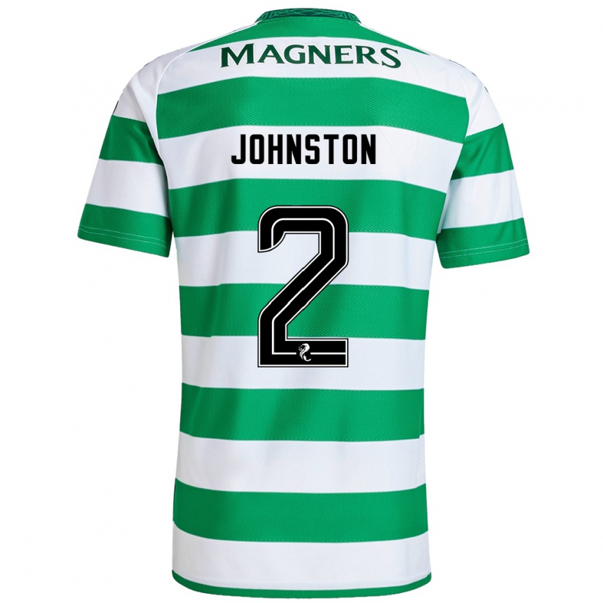 Kids Football Alistair Johnston #2 Green White Home Jersey 2024/25 T-Shirt Uk