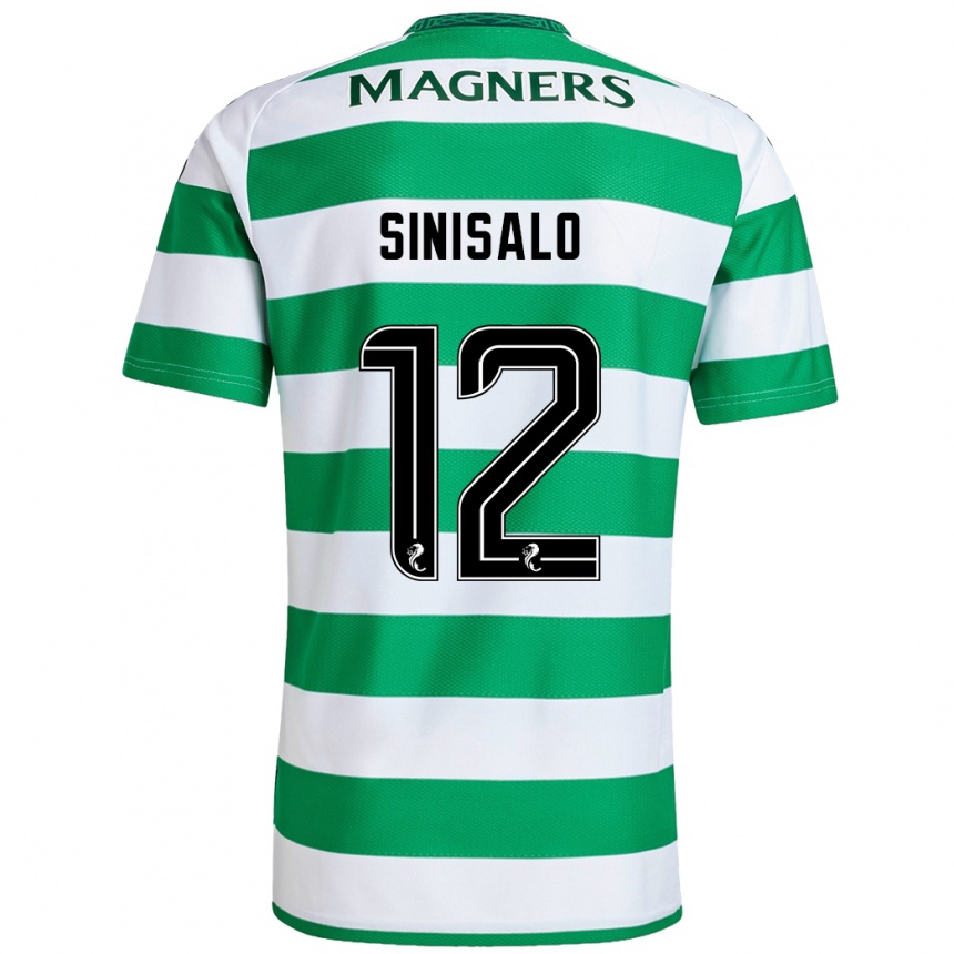 Kids Football Viljami Sinisalo #12 Green White Home Jersey 2024/25 T-Shirt Uk