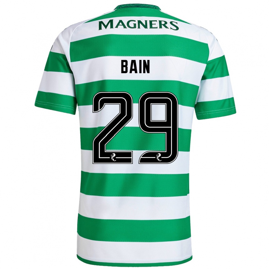 Kids Football Scott Bain #29 Green White Home Jersey 2024/25 T-Shirt Uk