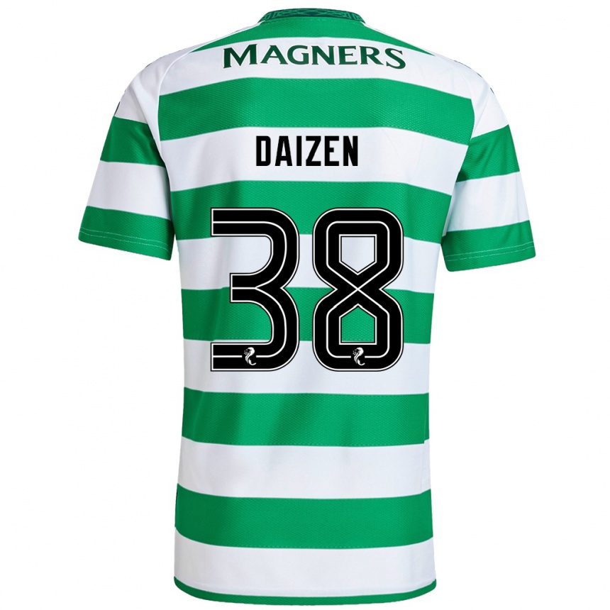 Kids Football Daizen Maeda #38 Green White Home Jersey 2024/25 T-Shirt Uk